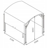 Pergola ogrodowa drewniana z przesuwnym dachem - Moha I - 3,2x3,1m GRINDI - 4