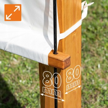 Pergola ogrodowa drewniana z przesuwnym dachem - Moha I - 3,2x3,1m GRINDI - 5