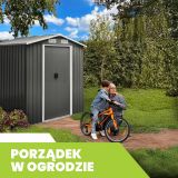 Domek ogrodowy metalowy 1,3 x 1,9 x 2,0 m szary - Domek narzędziowy Sorbus I GRINDI IN THE GARDEN - 5