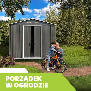 Domek ogrodowy metalowy 1,7 x 2,4 x 2,1 m szary - Domek narzędziowy Sorbus II GRINDI IN THE GARDEN - 6