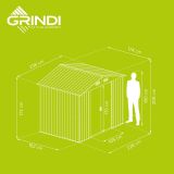 Domek ogrodowy metalowy 1,7 x 2,4 x 2,1 m szary - Domek narzędziowy Sorbus II GRINDI IN THE GARDEN - 8