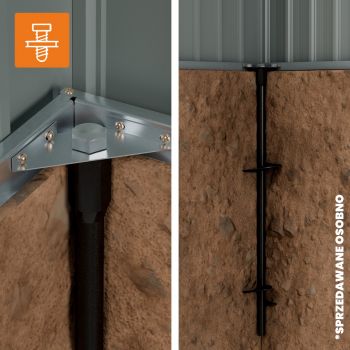 Domek ogrodowy metalowy 1,7 x 2,4 x 2,1 m szary - Domek narzędziowy Sorbus II GRINDI IN THE GARDEN - 9