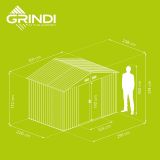 Domek ogrodowy metalowy 2,4 x 3,0 x 2,1 m szary - Domek narzędziowy Sorbus III GRINDI IN THE GARDEN - 7