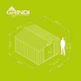 Domek ogrodowy metalowy 3,0 x 3,0 x 2,1 m szary - Domek narzędziowy Sorbus IV GRINDI IN THE GARDEN - 7