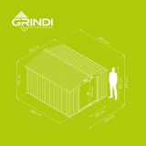 Domek ogrodowy metalowy 3,7 x 3,2 x 2,2 m szary - Domek narzędziowy Sorbus V GRINDI IN THE GARDEN - 7