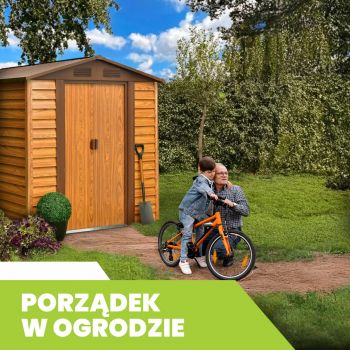 Domek ogrodowy metalowy 1,5 x 1,9 m imitacja drewna - Domek narzędziowy Arbor I GRINDI IN THE GARDEN - 4