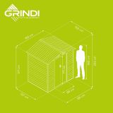 Domek ogrodowy metalowy 1,5 x 1,9 m imitacja drewna - Domek narzędziowy Arbor I GRINDI IN THE GARDEN - 6