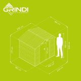 Domek ogrodowy metalowy 2,0 x 2,4 m - imitacja drewna - Domek narzędziowy Arbor II GRINDI IN THE GARDEN - 6