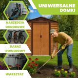 Domek ogrodowy metalowy 2,0 x 2,4 m - imitacja drewna - Domek narzędziowy Arbor II GRINDI IN THE GARDEN - 5
