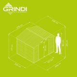 Domek ogrodowy metalowy 2,4 x 2,8 m - imitacja drewna - Domek narzędziowy Arbor III GRINDI IN THE GARDEN - 7