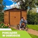 Domek ogrodowy metalowy 3,2 x 2,8 m - imitacja drewna - Domek narzędziowy Arbor IV GRINDI IN THE GARDEN - 4