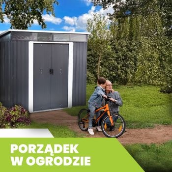 Domek narzędziowy metalowy 1,9 x 2,4 x 2,0 m szary - Domek ogrodowy Ribes I GRINDI IN THE GARDEN - 8