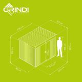 Domek narzędziowy metalowy 1,9 x 2,4 x 2,0 m szary - Domek ogrodowy Ribes I GRINDI IN THE GARDEN - 5