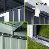 Domek narzędziowy metalowy 1,9 x 2,4 x 2,0 m szary - Domek ogrodowy Ribes I GRINDI IN THE GARDEN - 6