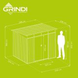 Domek narzędziowy metalowy 2,4 x 2,4 x 2,0 m szary - Domek ogrodowy Ribes II GRINDI IN THE GARDEN - 4