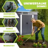 Domek narzędziowy metalowy 2,8 x 2,4 x 2,0 m szary - Domek ogrodowy Ribes III GRINDI IN THE GARDEN - 2