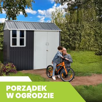 Domek ogrodowy metalowy 1,7 x 2,6 x 2,3m szary - Domek narzędziowy Betula GRINDI IN THE GARDEN - 4