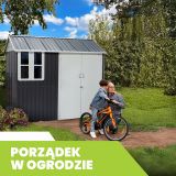 Domek ogrodowy metalowy 1,7 x 2,6 x 2,3m szary - Domek narzędziowy Betula GRINDI IN THE GARDEN - 4