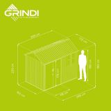 Domek ogrodowy metalowy 1,7 x 2,6 x 2,3m szary - Domek narzędziowy Betula GRINDI IN THE GARDEN - 5