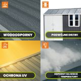 Domek ogrodowy metalowy 1,7 x 2,6 x 2,3m szary - Domek narzędziowy Betula GRINDI IN THE GARDEN - 7