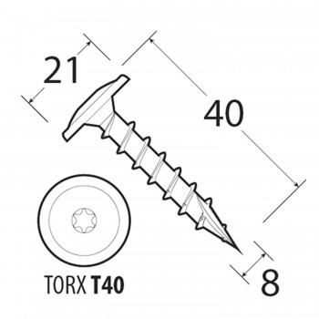 Wkręty do drewna CTO 8mm opakowanie 100 szt DMX - 3