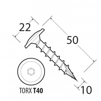 Wkręty do drewna CTO 10x50 mm opakowanie 50 szt DMX - 3