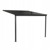 Pergola tarasowa przyścienna 3,1 x 3 m wiata aluminiowa - Nea I szara GRINDI IN THE GARDEN - 2