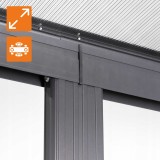 Pergola tarasowa przyścienna 3,1 x 3 m wiata aluminiowa - Nea I szara GRINDI IN THE GARDEN - 7