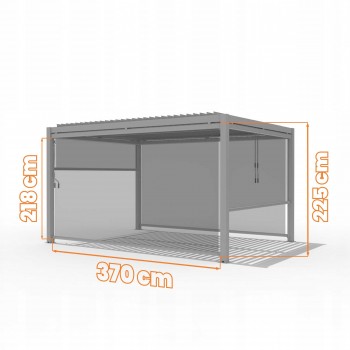 Roleta pionowa do pergoli Kea - szara GRINDI IN THE GARDEN - 4