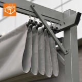 Pergola tarasowa szara z szarym poszyciem - Irda III 4x4m GRINDI IN THE GARDEN - 10