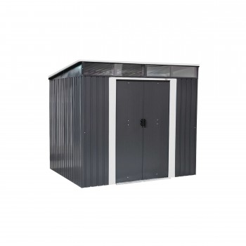 Domek narzędziowy metalowy 1,9 x 2,4 x 2,0 m szary - Domek ogrodowy Ribes I