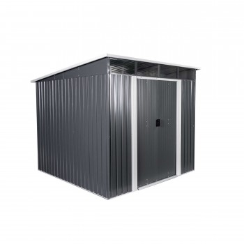 Domek narzędziowy metalowy 2,4 x 2,4 x 2,0 m szary - Domek ogrodowy Ribes II GRINDI IN THE GARDEN - 1