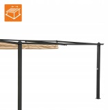 Pergola przyścienna, szara z beżowym poszyciem Siros 3x4m GRINDI IN THE GARDEN - 6