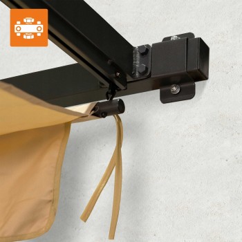 Pergola przyścienna, szara z beżowym poszyciem Siros 3x4m GRINDI IN THE GARDEN - 7