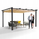 Pergola tarasowa ogrodowa - aluminiowa - Milos II 3x4m beżowa GRINDI IN THE GARDEN - 2