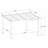 Pergola tarasowa ogrodowa - aluminiowa - Milos II 3x4m beżowa GRINDI IN THE GARDEN - 3