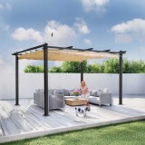 Pergola tarasowa ogrodowa - aluminiowa - Milos II 3x4m beżowa GRINDI IN THE GARDEN - 4