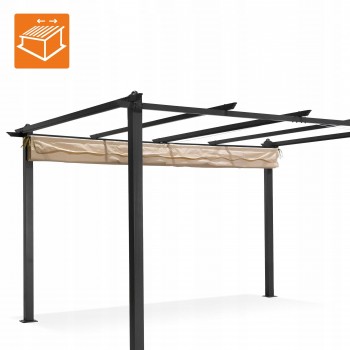 Pergola tarasowa ogrodowa - aluminiowa - Milos II 3x4m beżowa GRINDI IN THE GARDEN - 8