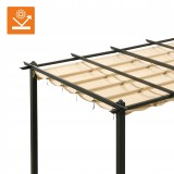 Pergola tarasowa ogrodowa - aluminiowa - Milos II 3x4m beżowa GRINDI IN THE GARDEN - 9