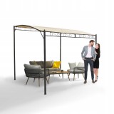 Pergola tarasowa ogrodowa - metalowa - Andros 2,5x3m beżowa GRINDI IN THE GARDEN - 2