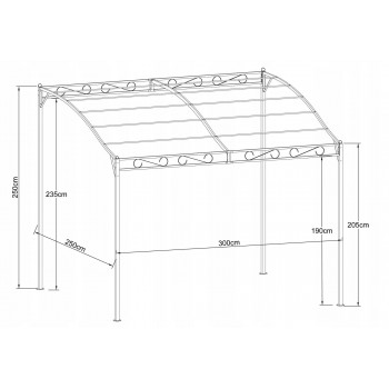 Pergola tarasowa ogrodowa - metalowa - Andros 2,5x3m beżowa GRINDI IN THE GARDEN - 3