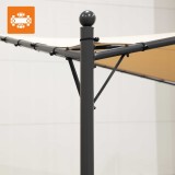 Pergola tarasowa ogrodowa - metalowa - Ikaria - 3,5x3,5m beżowa GRINDI IN THE GARDEN - 9