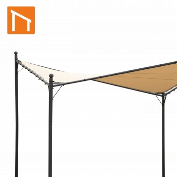 Pergola tarasowa ogrodowa - metalowa - Ikaria - 3,5x3,5m beżowa GRINDI IN THE GARDEN - 10