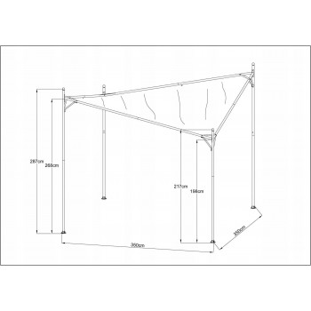 Pergola tarasowa ogrodowa - metalowa - Ikaria - 3,5x3,5m beżowa GRINDI IN THE GARDEN - 3