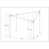 Pergola tarasowa ogrodowa - metalowa - Ikaria - 3,5x3,5m beżowa GRINDI IN THE GARDEN - 3