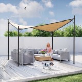 Pergola tarasowa ogrodowa - metalowa - Ikaria - 3,5x3,5m beżowa GRINDI IN THE GARDEN - 5