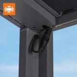 Pergola tarasowa, szara aluminiowa automatyczny dach + LED - Paros I 3x4m GRINDI IN THE GARDEN - 13