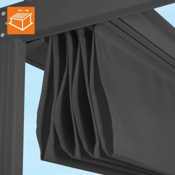 Pergola tarasowa, szara aluminiowa automatyczny dach - Paros I 3x4m GRINDI IN THE GARDEN - 6