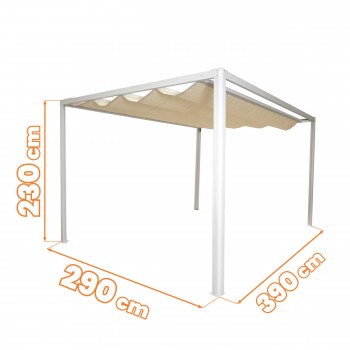 Pergola tarasowa, biała aluminiowa automatyczny dach - Paros I 3x4m GRINDI IN THE GARDEN - 3
