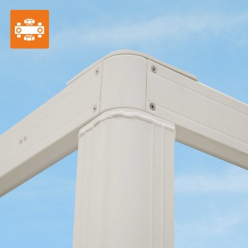 Pergola tarasowa, biała aluminiowa automatyczny dach - Paros I 3x4m GRINDI IN THE GARDEN - 7